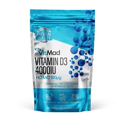 Image of Vitamin D3 4000iu + K2 MK7 100ug Immune Support &amp; Bone Health