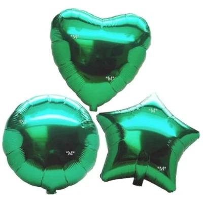 Image of Green Round Foil Balloon, 45cm