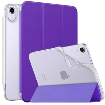 Image of MoKo Case Fit New iPad Mini 7 (A17 Pro) 2024, 6th Generation 2021 (8.3 inch), 6 Case, Soft TPU Translucent Frosted Back Cover for 7th, Purple Violet
