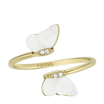 Image of Fossil Ring for Women Radiant Wings White Mother of Pearl Butterfly Ring, JF044237105