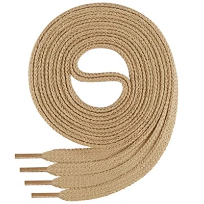 Image of Di Ficchiano 1 pair of quality polyester shoelaces, tear proof, flat, approx. 7.0 mm wide, 15 colours, 70 200 cm long beige