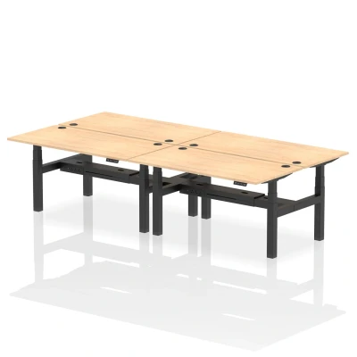 Image of Air B2B 1600x800mm Height Adjustable 4P Bench Desk CP Maple/Black