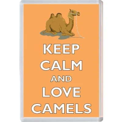 Image of Keep Calm and Love Camels 96 x 67mm Jumbo Fridge Magnet