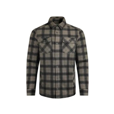 Image of Weird Fish Tyburn Check Fleece Shacket Cement Size XL
