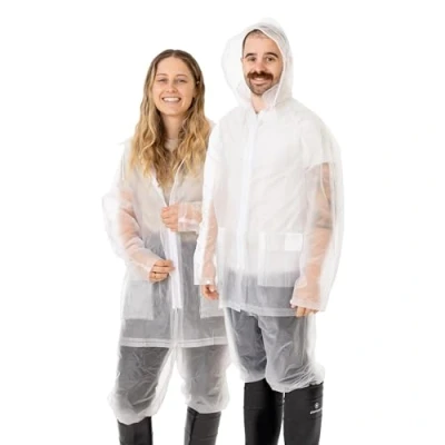 Image of Stansport Men&#039;s Vinyl Rainsuit with Hood, Clear, XX Large