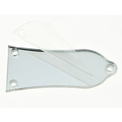 Image of KAISH Silver Mirror 1 Ply Plastic Blank Guitar Truss Rod Cover 3 Hole for Epiphone Style Les Paul LP