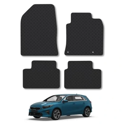 Image of 5mm Heavy Duty Rubber Car Mats for Kia Ceed (2018+) [Manual] Tailored Fit Floor Set Accessory Custom Anti Slip Backing Waterproof Easy Clean Durable All Weather Full Coverage