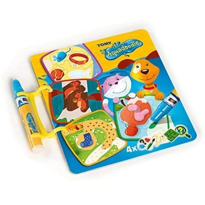 Image of Aquadoodle E73266 Activity Book, Official Tomy No Mess Colouring &amp; Drawing Game, Water Game Magic Pen, Suitable for Toddlers and Children from 18 Months+