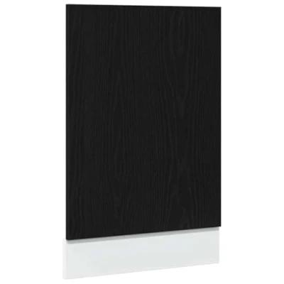 Image of vidaXL Lyon Black Oak Dishwasher Panel 45x1.5x67 cm Engineered Wood Door Modern Kitchen Cabinet Decor