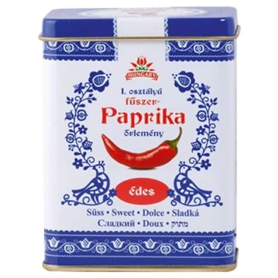 Image of Hungarian Paprika, Sweet (50g) Imported from Kalocsa, Hungary, in Traditional Folk Tin Box