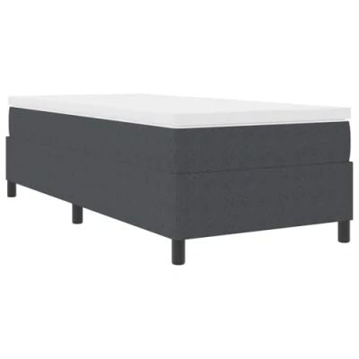 Image of vidaXL Dark Grey Box Spring Bed 80x200 cm Corduroy Fabric Platform Frame Engineered Wood for Indoor Bedroom