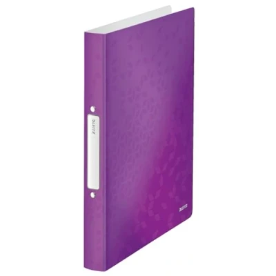 Image of Leitz 2 Ring Binder, Holds up to 190 Sheets, Wow Range, 25 mm Spine, 42570062 A4, Purple