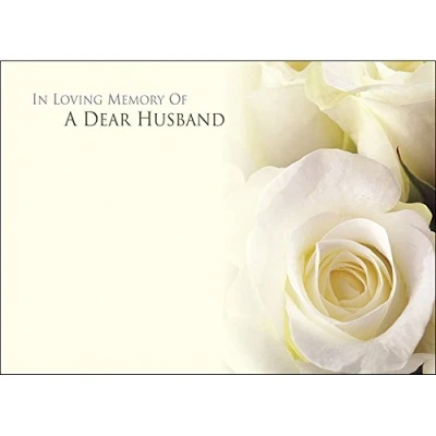 Image of Large Funeral &amp; in Loving Memory Floristry Message Cards Flowers and Floral Tributes (in of a Dear Husband)
