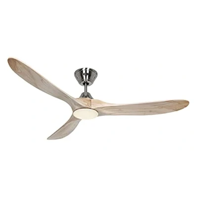 Image of CASAFAN Eco Genuino L Ceiling Fan, Rotor Blade 1520 mm, Natural Finish/Chrome