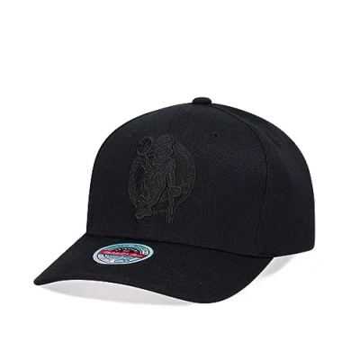 Image of Mitchell &amp; Ness NBA NBL/BLK Logo Classic Red Baseball Snapback Cap, Black, Black Boston Celtics, One Size