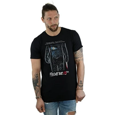 Image of Absolute Cult Friday 13th Men&#039;s Distressed Poster T Shirt Large Black