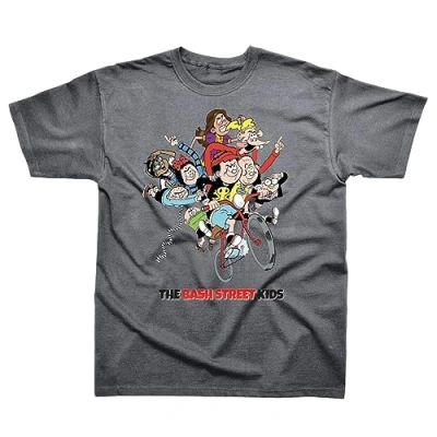 Image of Beano Comics Mens T Shirt (Bash Street Kids Design). Machine Washable Tshirt, Dark Grey Shirt, Shirts for Men UK, Tshirt Genuine Merchandise