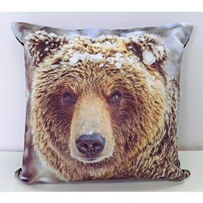 Image of Rapport Home Brown Bear Grizzly Cushion Cover Square Scatter Animal