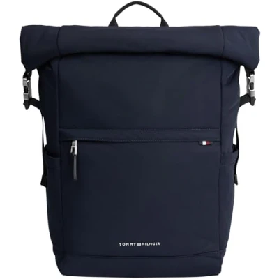 Image of Tommy Hilfiger, Men, TH Signature Rolltop Backpack, Backpacks, Blue, One Size