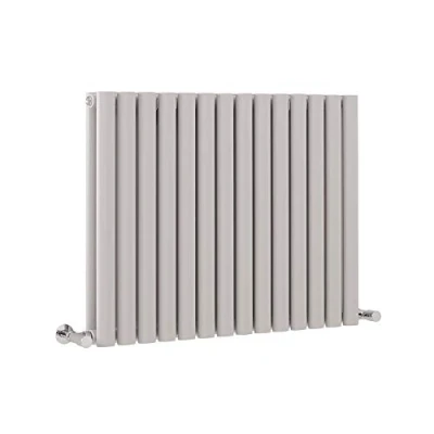 Image of Milano Aruba Light Grey Horizontal Double Oval Panel Radiator 635mm x 826mm