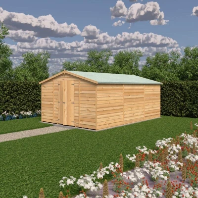 Image of Shire Dip Treated Overlap Sheds Double Door No Windows 10x15 D/D