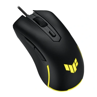 Image of ASUS TUF gaming M3 ergonomic wired RGB mouse with 7000 dpi sensor, lightweight build, durable coating, heavy duty switches, seven programmable buttons and Aura Sync