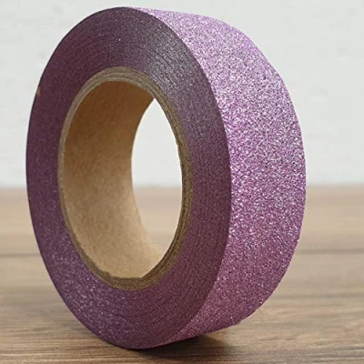 Image of Glitter Washi Tape Decorative Masking Self Adhesive Sticky Ribbon Trim 10m Long (Lilac Glitter)