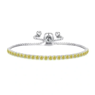 Image of Philip Jones Yellow Tennis Friendship Bracelet Created with Zircondia® Crystals