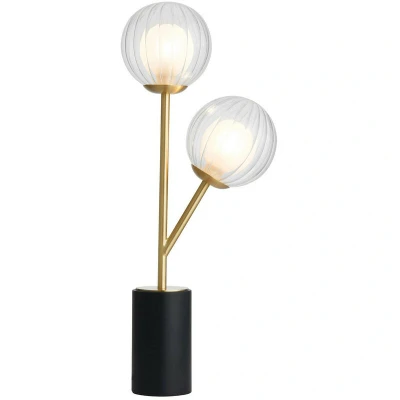 Image of Rome Complete Table Lamp, Satin Brass Plate, Glass