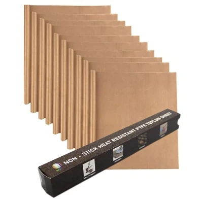 Image of MR.R 10 Packs 12&quot;x16&quot; 0.11mm Heat Resistant Non Stick PTFE Teflon Sheet Reusable Craft Mat for Press Transfer Baking Cooking Ironing Printing