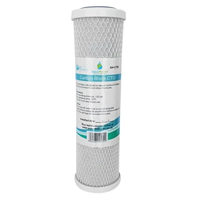 Image of AquaHouse 10&quot; Carbon Block Water Filter Cartridge fits All Housings for Drinking Water, Reverse Osmosis, 5 Micron