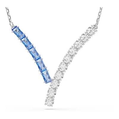 Image of Swarovski Matrix Pendant, Blue, Rhodium Plated