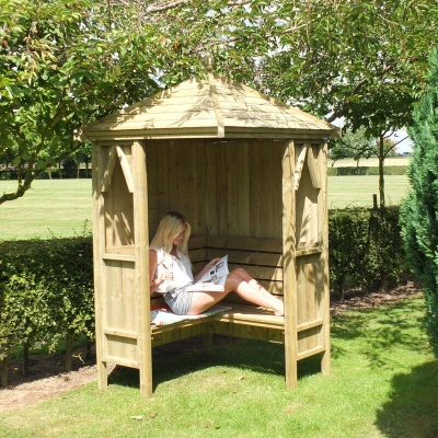 Image of Shire Pressure Treated Arbours Honeysuckle Corner Arbour