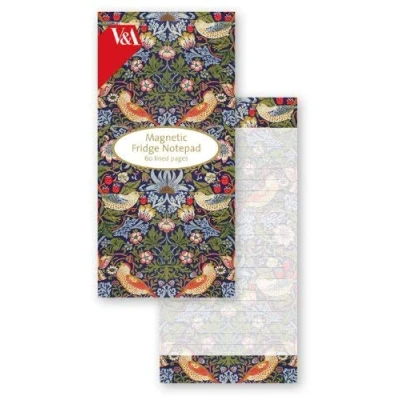 Image of V&amp;A William Morris Strawberry Thief Magnetic Fridge Notepad
