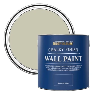 Image of Rust Oleum Grey Matt Emulsion Wall Paint Half Light 2.5L