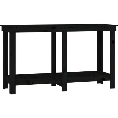 Image of vidaXL Work Bench Black 140x50x80 cm Solid Wood Pine