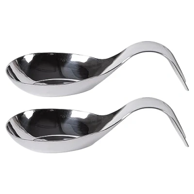 Image of Argon Tableware Stainless Steel Spoon Rest Pack of 2