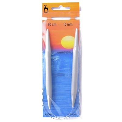 Image of Pony Plastic Circular Knitting Pins/ Needles 80cm long Size 10mm by