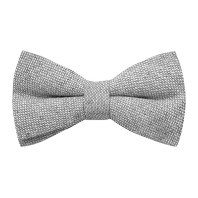 Image of King &amp; Priory Highland Weave Stonewashed Light Grey Bow Tie