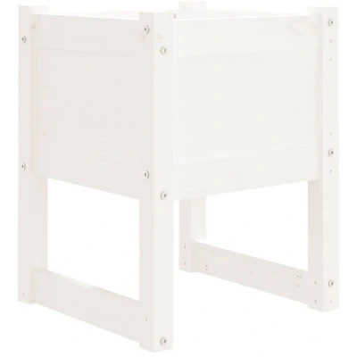 Image of vidaXL Planter White 40x40x52.5 cm Solid Wood Pine