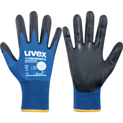 Image of Uvex 60060 9 Phynomic Wet Safety Glove, Size: 9, Blue, Anthracite