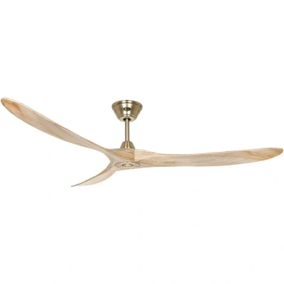 Image of CASAFAN Eco Genuino Ceiling Fan, Rotor Blade 1800 mm, Natural Finish/Brass
