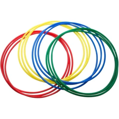 Image of 4 Pack Multicolour Solid Plastic Hula Hoop Set for Kids &amp; Adults 55cm, 65cm, 75cm, Exercise, Dance, and Fitness Rings (55cm)