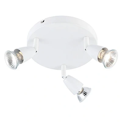 Image of Amalfi 3 Way Decorative Gloss White GU10 LED Compatible Round Adjustable Ceiling Spotlight