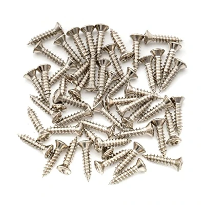 Image of Musiclily Ultra 2.8x12.3mm Stainless Steel Pickguard Mounting Screws for Fender Stratocaster Telecaster Electric Guitar or Bass,Nickel(Set of 50)
