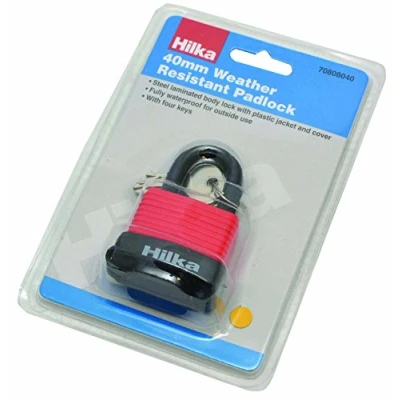 Image of Hilka 70808040 40 mm Weather Resistant Padlock, Silver