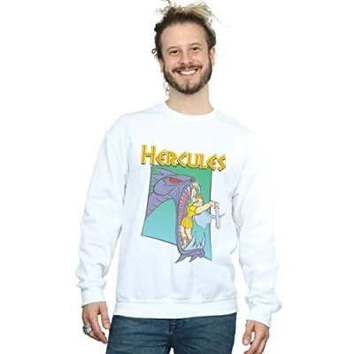 Image of Disney Men&#039;s Hercules Hydra Fight Sweatshirt White Large