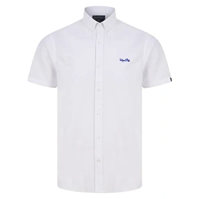 Image of Tokyo Laundry Men&#039;s Tiberius Short Sleeve Button Down Collar Oxford Cotton Shirt White