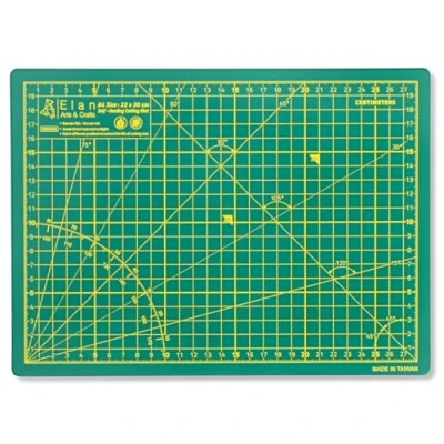 Image of Elan Cutting Mat A4 Green, 5 Ply Craft Mat, Self Healing Board Craft, Art 30 x 22, Dressmaking Accessories for Sewing, Quilting, and Crafting