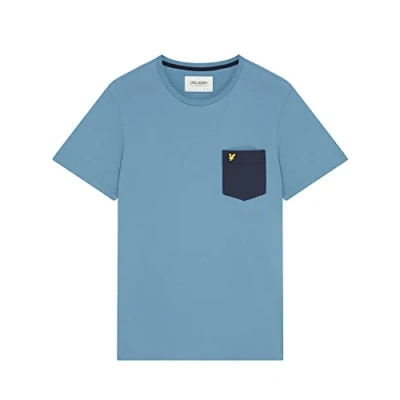 Image of Lyle &amp; Scott Mens Contrast Pocket T Shirt in Blue Size X Large